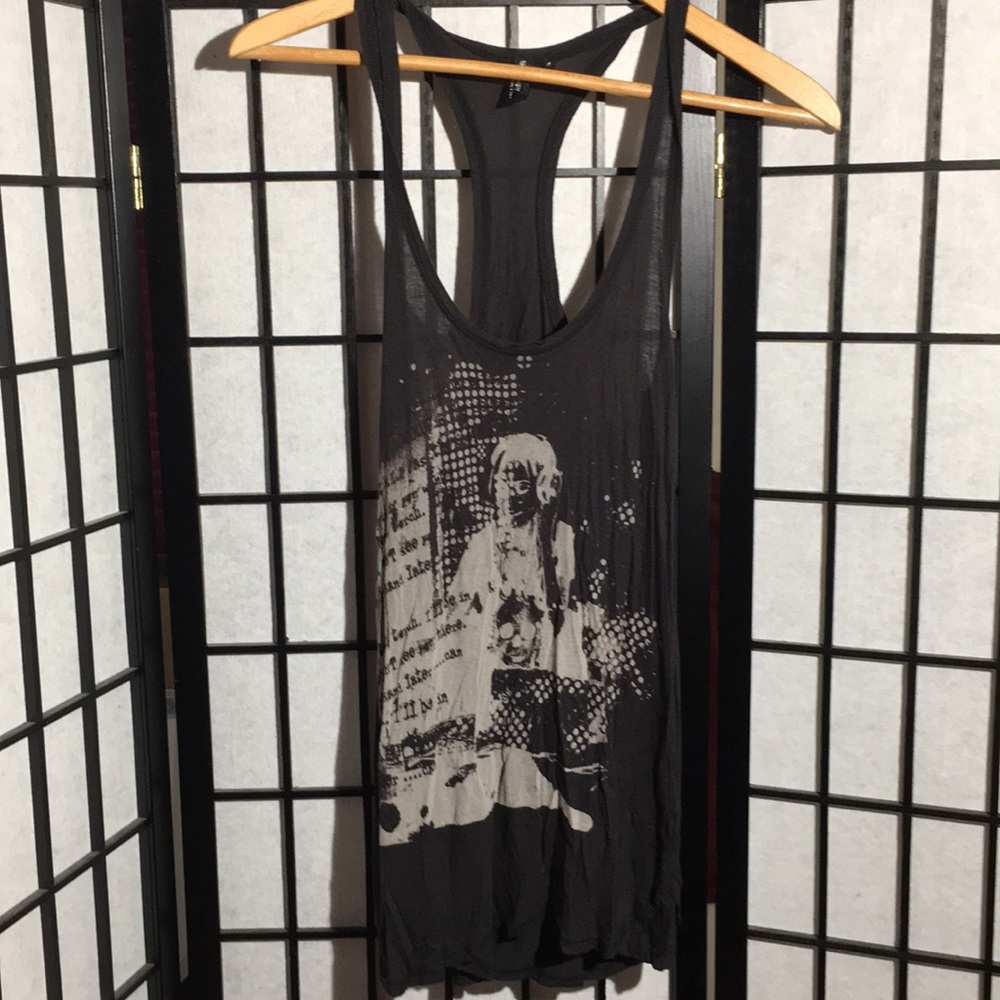 Black Poppy Tank Size S
